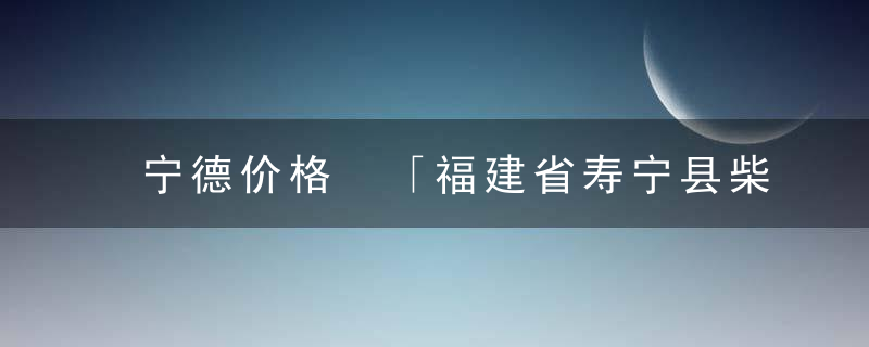 宁德价格 「福建省寿宁县柴油价格」